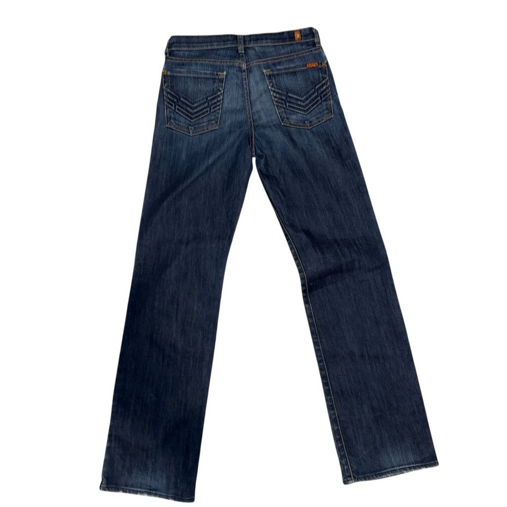 7 For All Mankind 7FAM Relaxed Bootcut Jeans Boys 14 32 Dark Wash Distressed - Picture 4 of 7